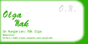 olga mak business card