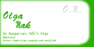 olga mak business card